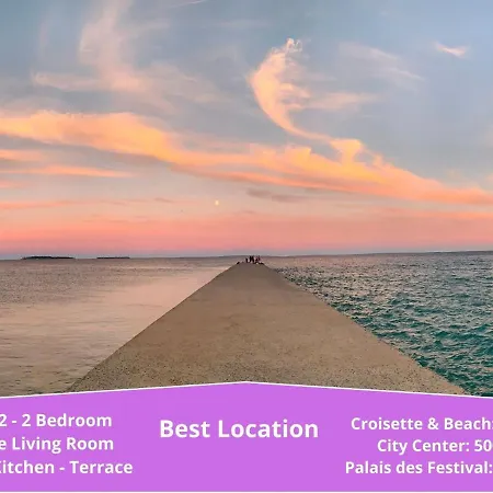 Croisette 2 Bedroom And Terrace Apartamento *